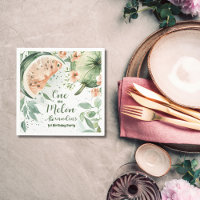 Un dans une pastèque Melon Aquarelle 1er Anniversa