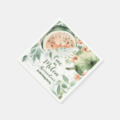 Serviette En Papier Un dans une pastèque Melon Aquarelle 1er Anniversa (Coin)