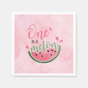 Serviette En Papier Un dans une pastèque Melon Watermelon 1er annivers