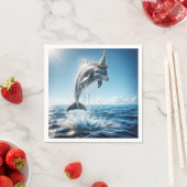 Serviette En Papier Un dauphin d'anniversaire qui sort de l'eau (En situation)