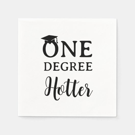 Serviette En Papier Un degré Hotter Graduation Blanc (Devant)