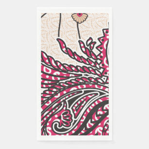 Serviette En Papier Un design cachemire décoratif avec rouge vif et ép