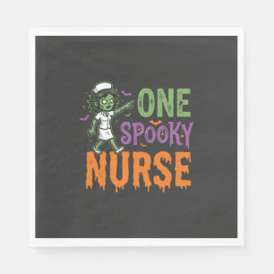 Serviette En Papier Un design d'Halloween d'infirmière effrayante (2)_