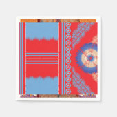 Serviette En Papier un design d'un motif rouge et bleu (Devant)