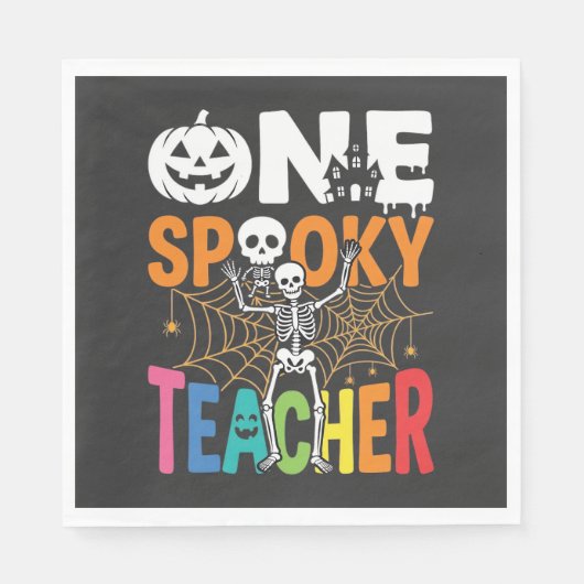 Serviette En Papier Un design Halloween d'enseignant effrayant_1 (Devant)