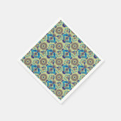 Serviette En Papier Un design textile symétrique, bleu ou (Coin)