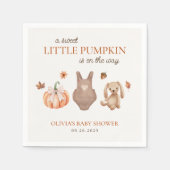 Serviette En Papier Un doux petit Citrouille Baby shower d'automne neu (Devant)
