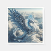 Serviette En Papier Un dragon entouré de nuages (Devant)