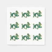 Serviette En Papier Un Dragon Vert avec Triage Or (Devant)