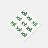 Serviette En Papier Un Dragon Vert avec Triage Or (Coin)