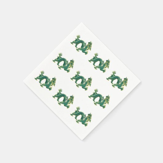 Serviette En Papier Un Dragon Vert avec Triage Or (Coin)
