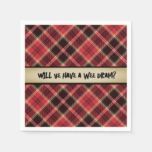 Serviette En Papier Un dram Wee de Dessous de verre en papier écossais (Devant)