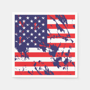 Serviette En Papier Un drapeau américain dans un Motif en détresse
