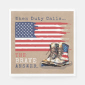 Serviette En Papier Un drapeau militaire américain renverse la RUSTIQU (Devant)