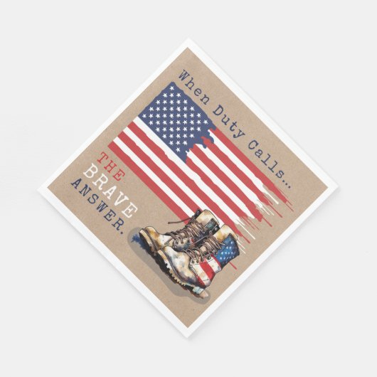 Serviette En Papier Un drapeau militaire américain renverse la RUSTIQU (Coin)