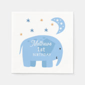 Serviette En Papier Un drôle d'éléphant bleu. Enfants mignons / annive (Devant)
