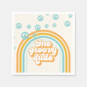 Serviette En Papier Un Dude Super Retro Boy 1er anniversaire