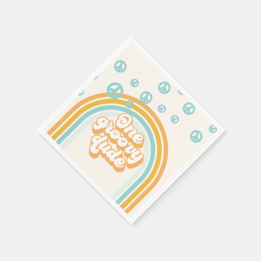 Serviette En Papier Un Dude Super Retro Boy 1er anniversaire (Coin)