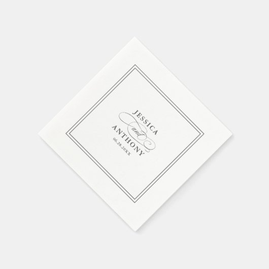 Serviette En Papier Un élégant Mariage d'affaires s'épanouit (Coin)