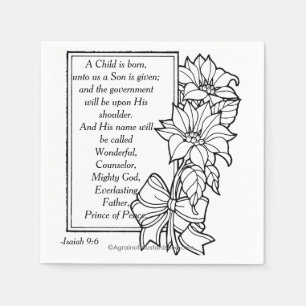 Serviette En Papier Un enfant est Noël né d'écriture sainte