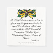 Serviette En Papier Un enfant naît Écriture Noël (Devant)