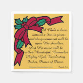 Serviette En Papier Un enfant naît Écriture Noël (Devant)