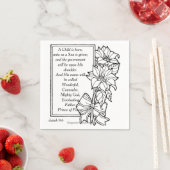 Serviette En Papier Un enfant naît Écriture Noël (En situation)