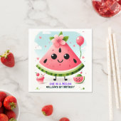 Serviette En Papier un été rose dans un melon premier 1er anniversaire (En situation)