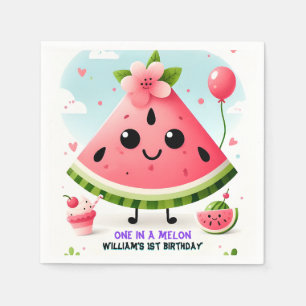 Serviette En Papier un été rose dans un melon premier 1er anniversaire