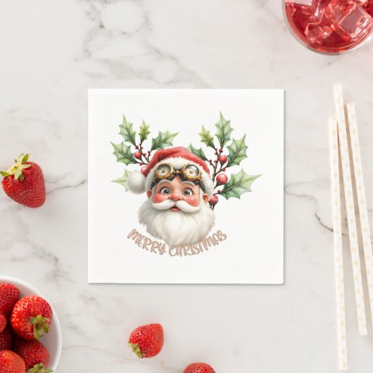Serviette En Papier Un faux steampunk père Noël (En situation)