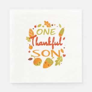 Serviette En Papier Un Fils Remerciant Chemise Famille Thanksgiving 20