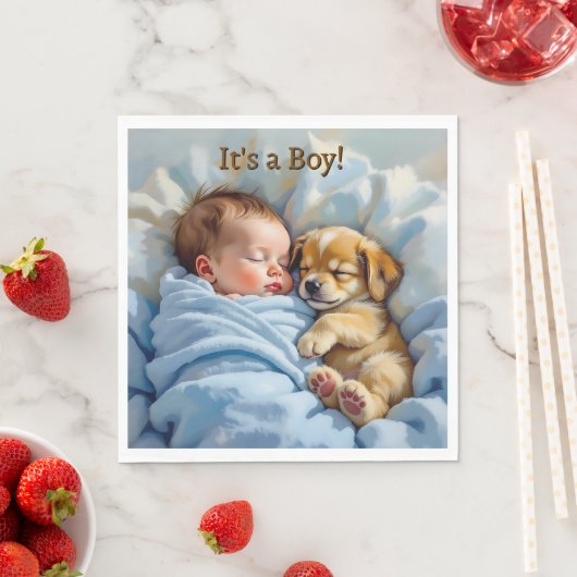 Serviette En Papier Un garçon | Baby shower (En situation)