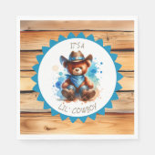 Serviette En Papier Un garçon | Le Baby shower du garçon Cowboy Teddy (Devant)