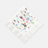 Serviette En Papier Un garçon Motif volant en blanc (Coin)