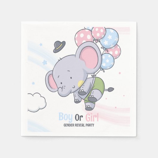 Serviette En Papier Un Garçon Ou Une Fille Jolie Eléphant Révélation D (Devant)