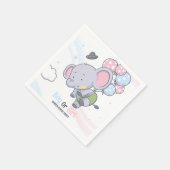 Serviette En Papier Un Garçon Ou Une Fille Jolie Eléphant Révélation D (Coin)