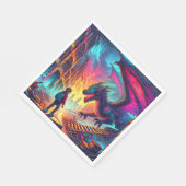 Serviette En Papier Un garçon rencontre un dragon dans un monde dystop (Coin)