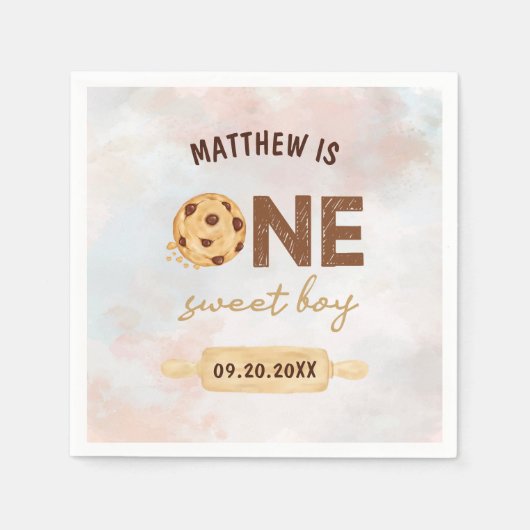 Serviette En Papier Un gâteau sucré Première fête d'anniversaire (Devant)