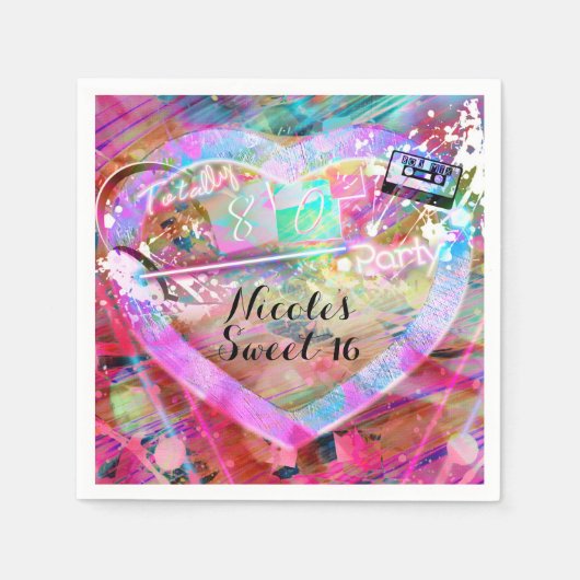 Serviette En Papier Un Glam personnalisé pour la fête du coeur des ann (Devant)