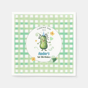 Serviette En Papier Un Gros Cornichon Premier Anniversaire Bleu