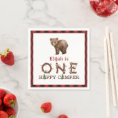Serviette En Papier Un Happy Camper 1er Anniversaire Fête Personnalisé (En situation)
