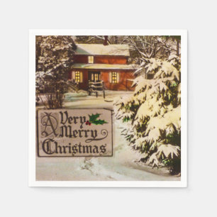 Serviette En Papier Un hiver traditionnel classique de Noël très