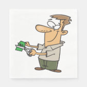 Serviette En Papier Un Homme Coupe De L'Argent Serviettes (Devant)