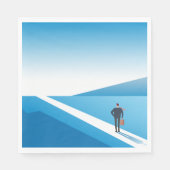 Serviette En Papier Un Homme D'Affaires À La Recherche D'Un Chemin D'A (Devant)