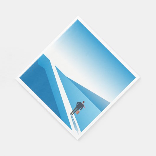 Serviette En Papier Un Homme D'Affaires À La Recherche D'Un Chemin D'A (Coin)