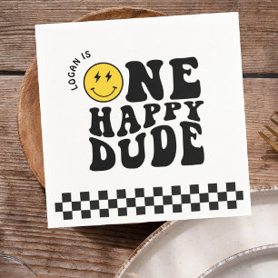Serviette En Papier Un homme heureux sourire visage garçon premier ann