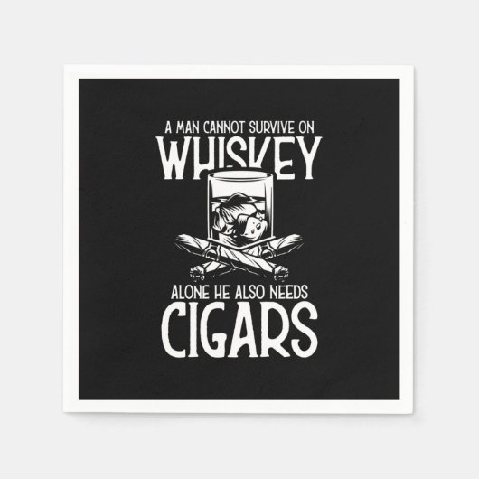 Serviette En Papier Un Homme Qui Aime Le Whiskey Et Le Cigar (Devant)
