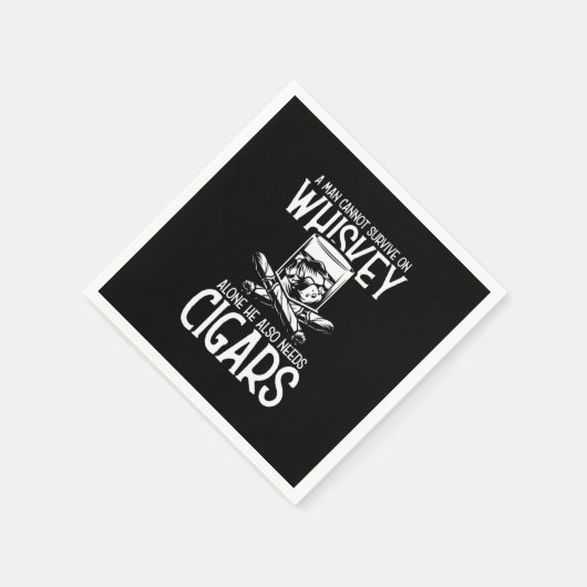 Serviette En Papier Un Homme Qui Aime Le Whiskey Et Le Cigar (Coin)