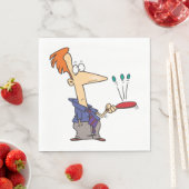 Serviette En Papier Un Homme Qui Tire Des Boules Sur Une Chauve (En situation)