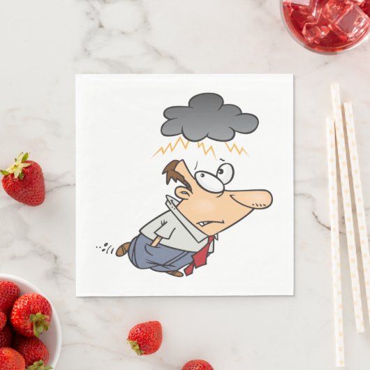 Serviette En Papier Un Homme Sous Un Nuage (En situation)